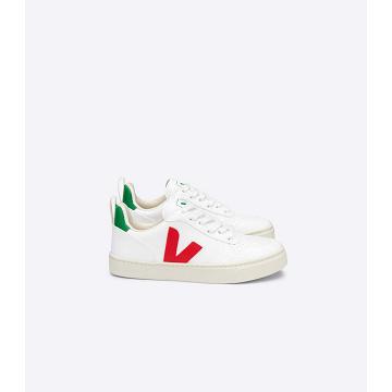 White/Red Kids' Veja V-10 LACES CWL Shoes | AU 792QMA